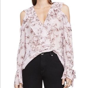 BCBG MaxAzria Laurenne Floral Cold Shoulder Blouse